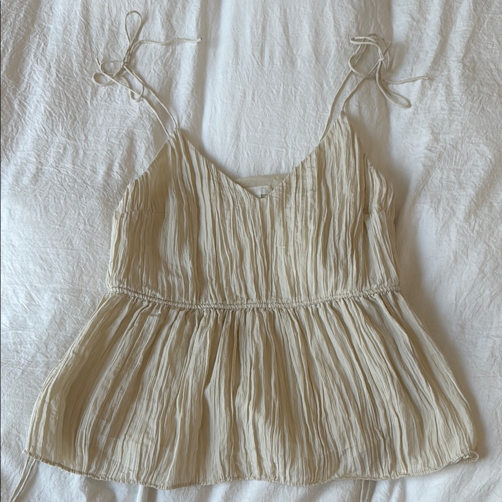 Elegant Cream Sleeveless Top